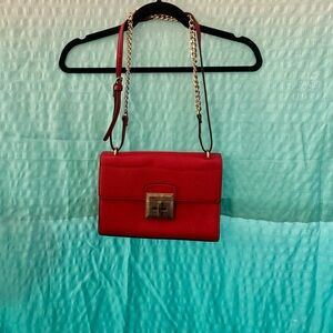 Aldo - bag - red - gold chain and zipper details